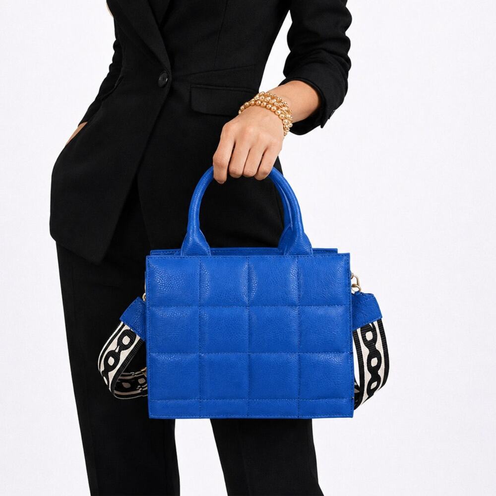 Nimmo Becky Genuine Leather Tote Bag in Cobalt Blue Made in Italy